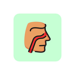 Poster - Nasal passage line icon. Nose, throat, sinus. Health care concept. Can be used for topics like disease prevention, medical screening, respiratory system