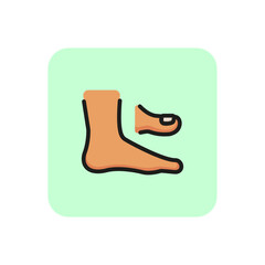 Poster - Nail fungus line icon. Foot, leg, toe. Health care concept. Can be used for topics like hygiene, infection, skin care