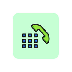 Wall Mural - Phone support line icon. Telephone, button, call. Emergency concept. Can be used for topics like accident, medical help, hot line