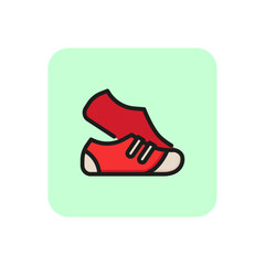 Poster - Sneakers line icon. Sports shoes, orthopedic footwear, jogging. Health care concept. Can be used for topics like healthy lifestyle, running, sportswear