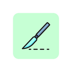 Poster - Surgery line icon. Surgical tool, scalpel, dotted line. Medical help concept. Can be used for topics like disease, hospital, emergency