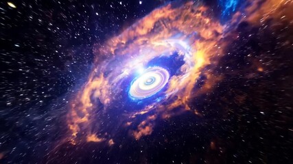 Poster - Dynamic Hyperlapse of an Expanding Galaxy With Vibrant Colors and Cosmic Energy Generative AI