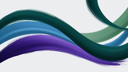 Poster - Colorful Abstract Brush Strokes on White Background