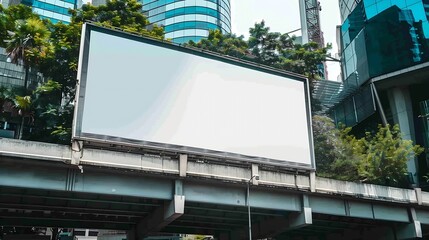Poster - Billboard blank mock up in the city of Sao Paulo Use this photo day mockup for your outdoor design : Generative AI