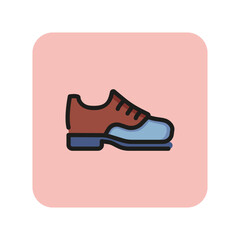 Poster - Male shoe line icon. Shoelaces, ankle, low heel. Footwear concept. Can be used for topics like shoe store, casual, office look