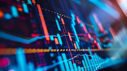 Leinwandbilder - Stock market finance business economy trend graph digital technology : Generative AI