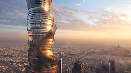 Aufkleber - Twisted tower Riyadh Saudi Arabia : Generative AI