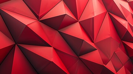 Poster - Close up photo of red geometric wall with abstract shapes.