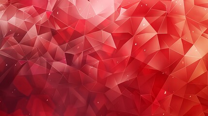 Poster - Abstract Red Geometric background with triangles and polygons.