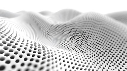 Poster - abstract white perforated surface with a wave-like pattern. the design is minimal and modern, with a