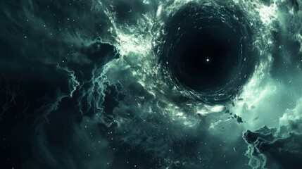 Wall Mural - black hole in space