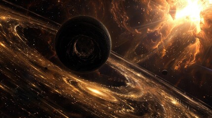 Wall Mural - black hole in space