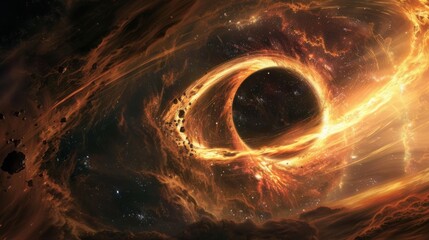 Wall Mural - black hole in space