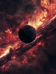 Wall Mural - black hole in space