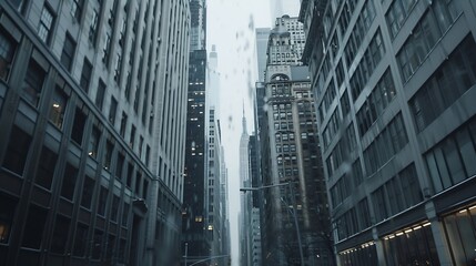 Poster - View of highrise skyscrapers in Manhattan New York United States : Generative AI