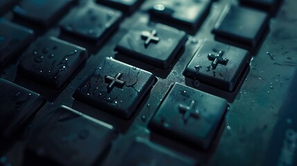 Wall Mural - Keyboard of a computer with a cross on it Conceptual photography : Generative AI