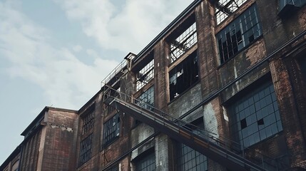 Poster - Large industrial factory facade building : Generative AI