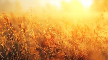 Poster - Sunny autumn meadow Natural background : Generative AI