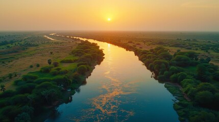 Niger River River views and life along one of Africa major rivers