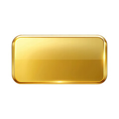 Wall Mural - Gold rectangle button isolated on transparent background
