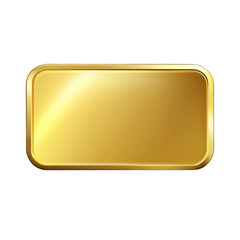 Wall Mural - Gold rectangle button isolated on transparent background