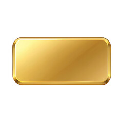 Wall Mural - Gold rectangle button isolated on transparent background