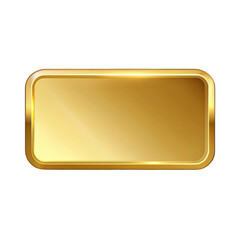 Wall Mural - Gold rectangle button isolated on transparent background