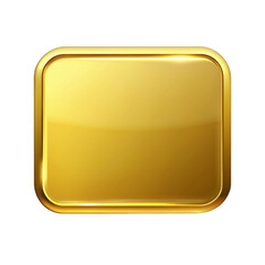 Wall Mural - Gold rectangle button isolated on transparent background