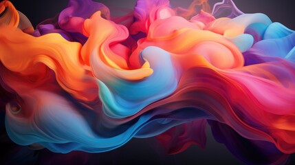 Abstract, colorful fluid dynamics in motion