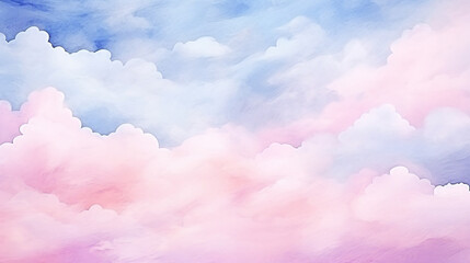 Wall Mural - Hand-Painted Watercolor Sky Abstract Cloud Background