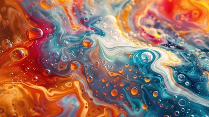 Wall Mural - Abstract, colorful fluid dynamics in motion