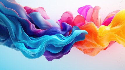 Abstract, colorful fluid dynamics in motion