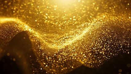 Poster - Golden Glitter Particles Create a Shimmering Loop Background Generative AI