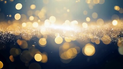 Poster - Shimmering Bokeh Light Particles Creating a Glowing Atmosphere at Dusk Generative AI