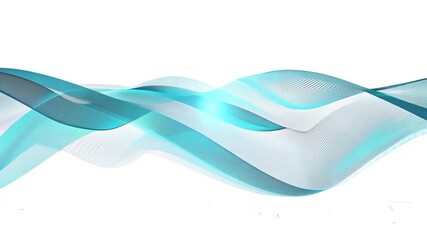 Poster - dynamic wave representation with connected dots and lines on a white background generative ai