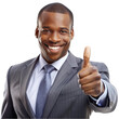 © shabbir - Happy african american businessman giving thumbs up isolated on transparent background