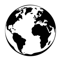 A silhouette rounded global earth vector design