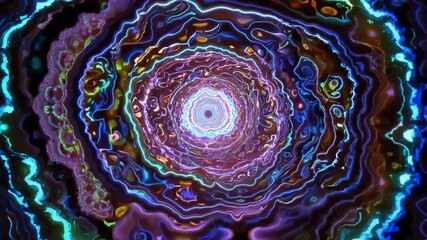 Poster - Swirling Neon Patterns Create a Hypnotic Tunnel Effect at Night Generative AI