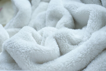 Wall Mural - white soft fluffy blanket textile