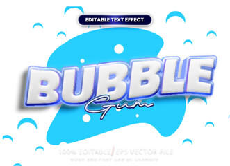 Poster - blue bold text .with bubble effect. illustration editable cartoon text effect.	
