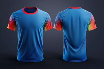 blue jersey template for team club, jersey sport, front and back, Tshirt mockup sports jersey template design for football soccer, racing, gaming, sports jersey	