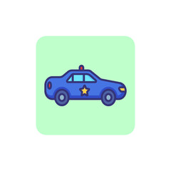 Poster - Police car line icon. Patrol vehicle, cops, emergency. Justice concept. Can be used for topics like accident, crime, security patrolling
