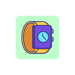 Poster - Smartwatch line icon. Clock, accessory, device. Time concept. Vector illustration can be used for topics like technology, interface, deadline
