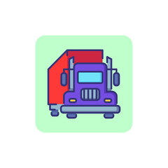 Poster - Truck line icon. Van, trailer, vehicle. Logistics concept. Can be used for topics like delivery, business, trade, commerce, shipping