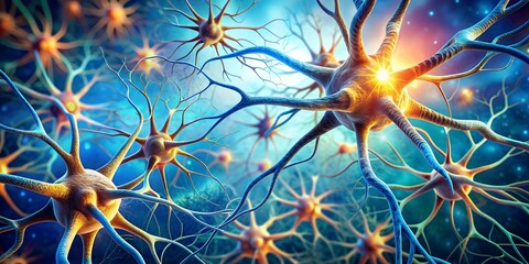 Wall Mural - Neuron nerve cells as a tree branches Neural network of human brain branch for neuroscience generative ai Generative AI