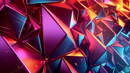 Wall Mural - An abstract image of geometric shapes in red, blue, and orange.