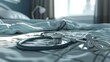 © laliz - Modern Medicine Digital Stethoscope on Hospital Bed Innovative Technology for Healthcare Professionals