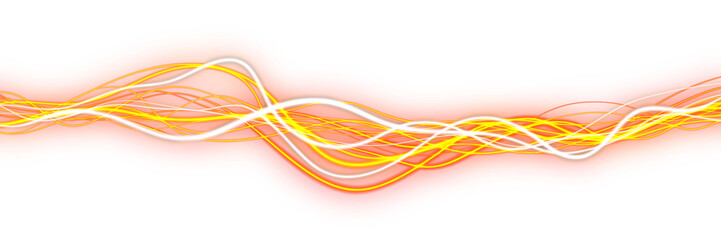 Wall Mural - modern neon lines with yellow light