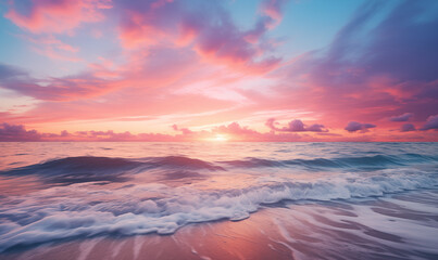 Wall Mural - sky over calm sea. blue sea and sunny sky on horizon over calm water