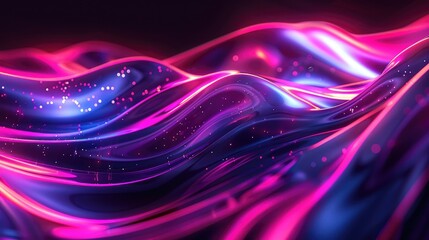 Poster - Neon vibrant waves with a futuristic touch